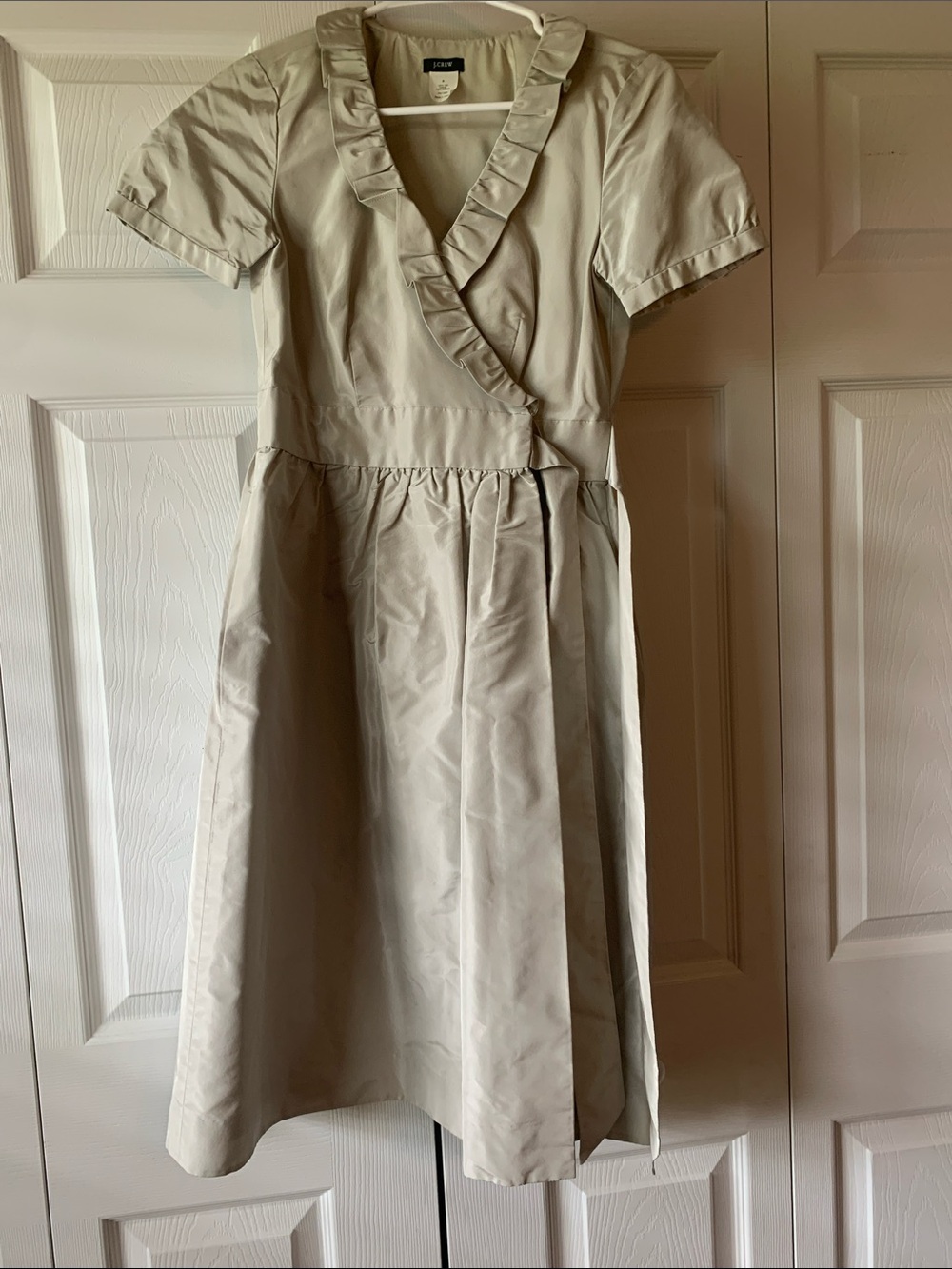 J Crew - 100% silk wrap dress - size 0 - gray